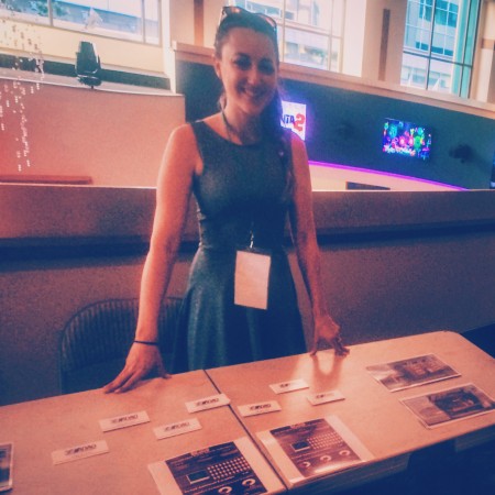 ADAO Intern Sara Tiano provided educational materials about asbestos at the Awareness Film Fest. 