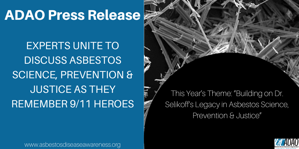 Conference details banner for asbestos disease awareness organisation